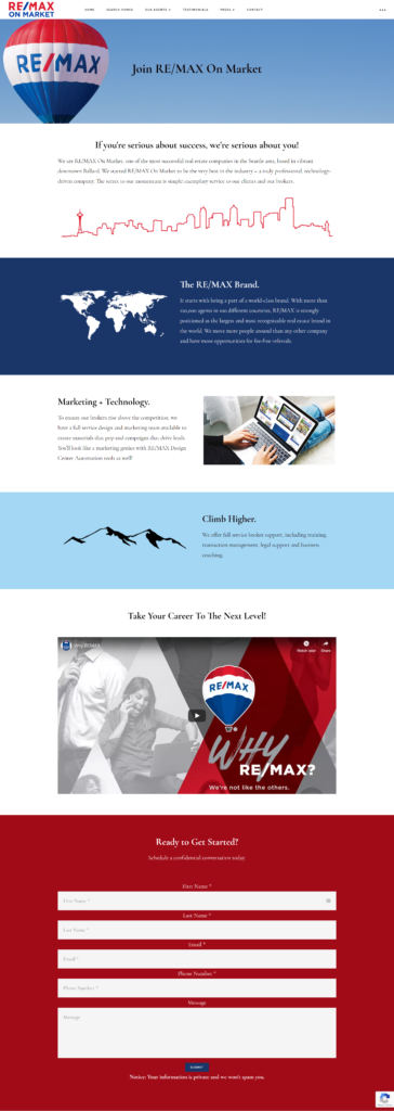 remax agent landing page