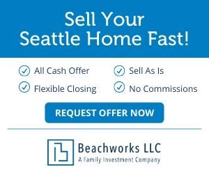 sell seattle home fast blue text